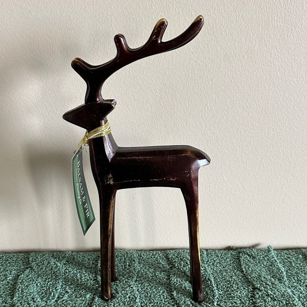 Balsam & Fir Holiday Christmas Reindeer Vintage Brown Gold NEW!
